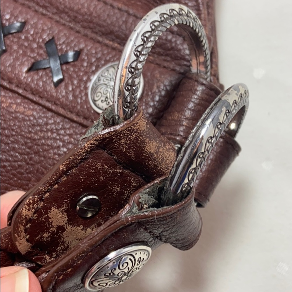 Auth Brighton Braided Handle Pebble Leather Purse - Picture 9 of 16